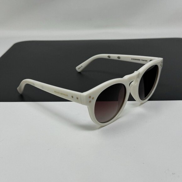 Prive Revaux The Expressionist C100 polarized white round frame sunglasses main image 7